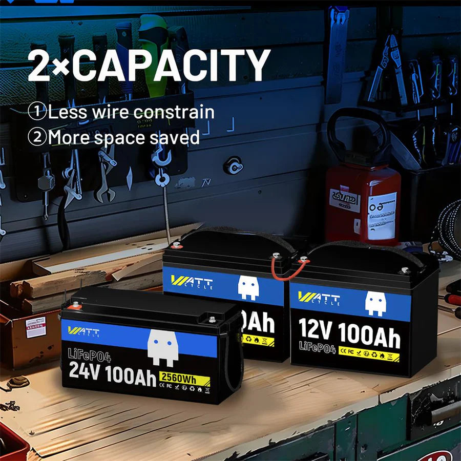 【Easter Sale: 10% OFF】WattCycle NZ - 24V 100Ah LiFePO4 Battery