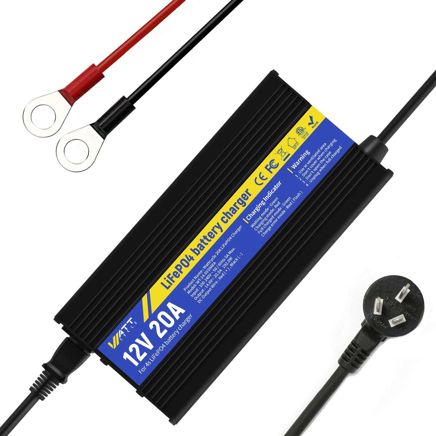 WattCycle AU - 14.6V 20A LiFePO4 Battery Charger
