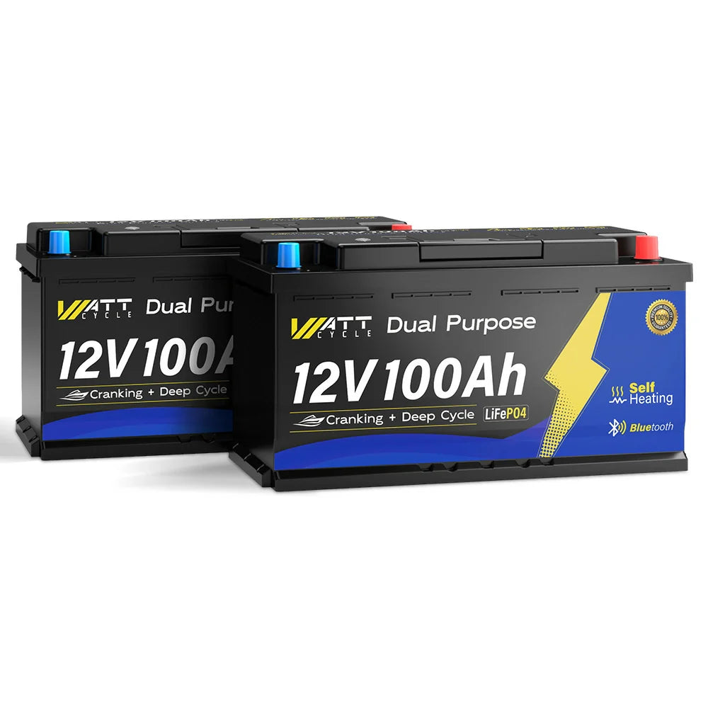 WattCycle AU - 12V 100Ah 1200CCA Marine Cranking Battery with Bluetooth