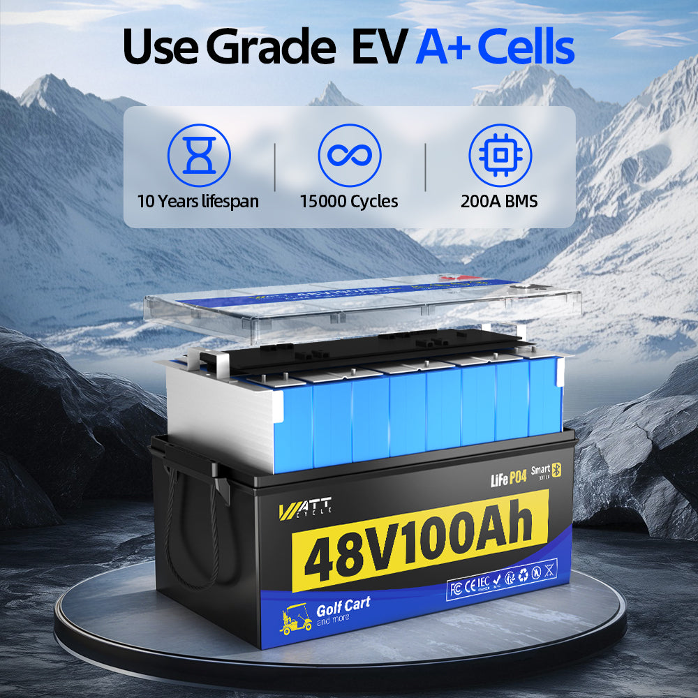 WattCycle AU - 48V 100Ah Golf Cart Battery with Bluetooth
