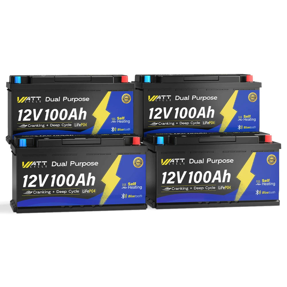 WattCycle AU - 12V 100Ah 1200CCA Marine Cranking Battery with Bluetooth