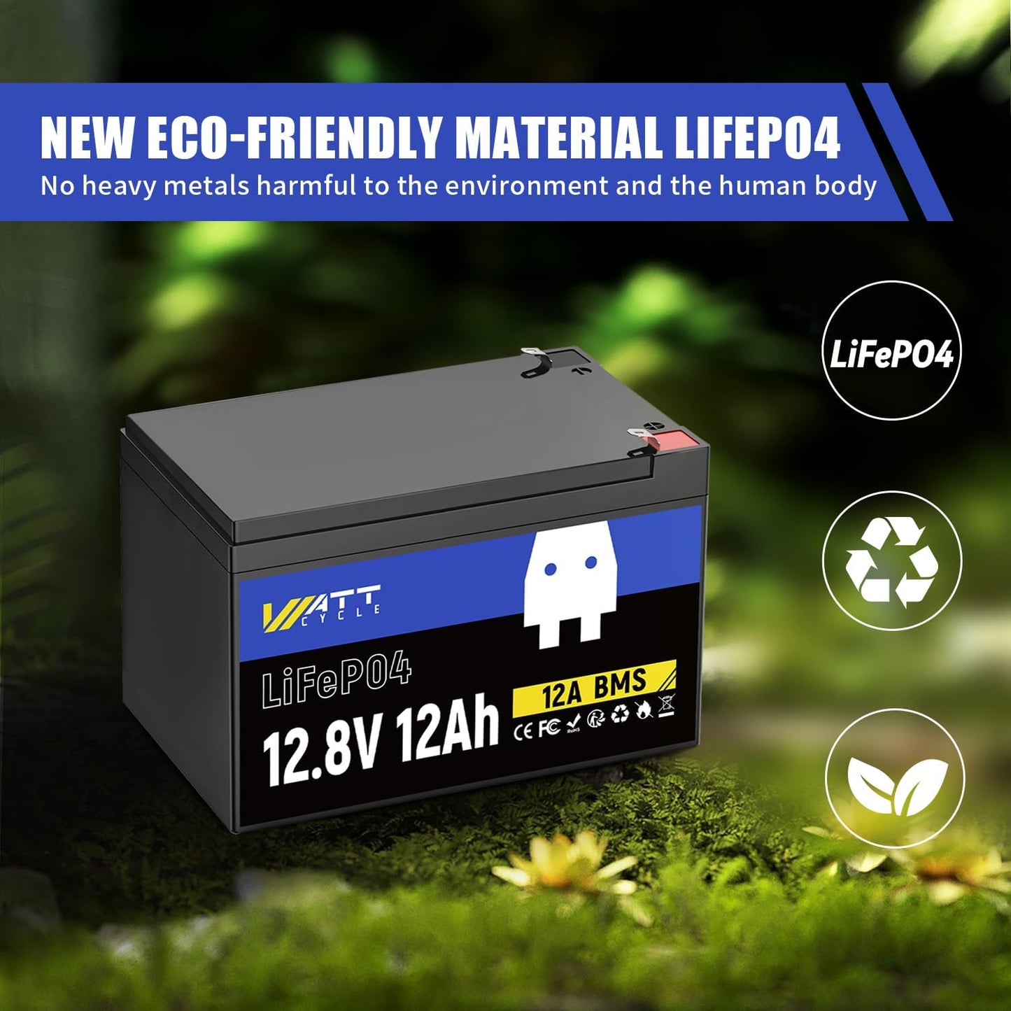 【Easter Sale: 10% OFF】WattCycle NZ - 12V 12Ah LiFePO4 Battery