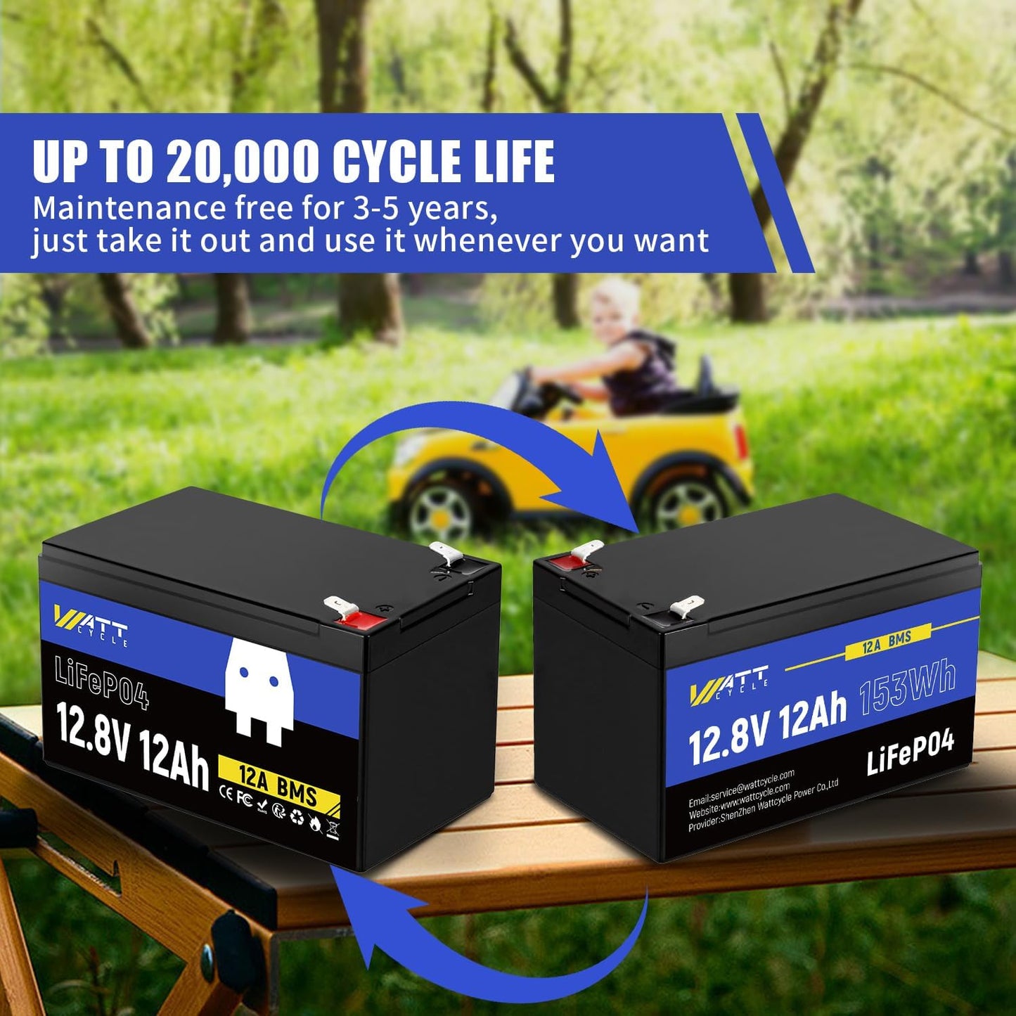 【Easter Sale: 10% OFF】WattCycle NZ - 12V 12Ah LiFePO4 Battery