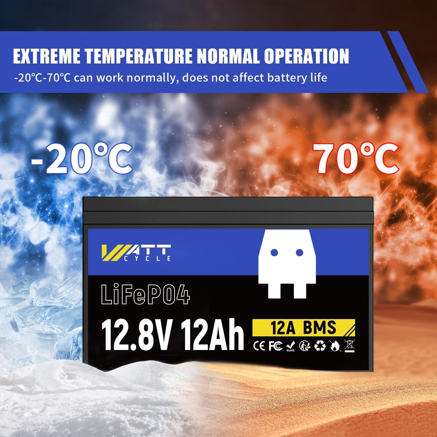 【Easter Sale: 10% OFF】WattCycle NZ - 12V 12Ah LiFePO4 Battery