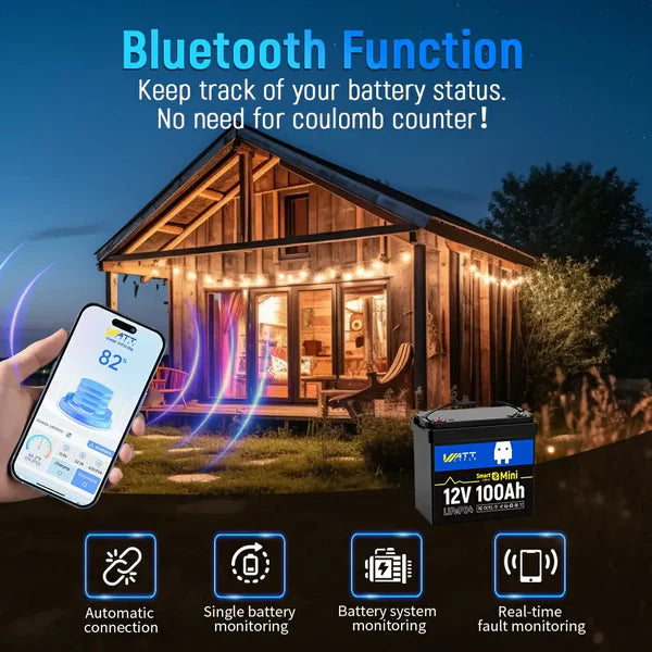 【Pre-Sale】【Easter Sale: 10% OFF】WattCycle NZ - 12V 100Ah Mini Bluetooth LiFePO4 Battery