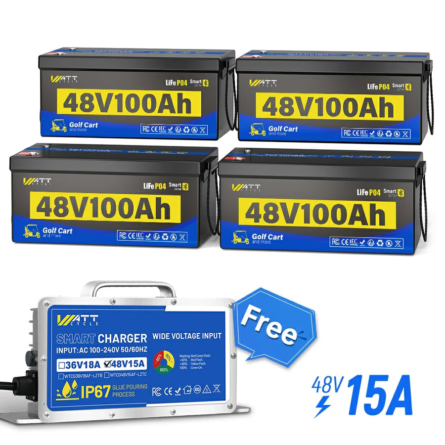 WattCycle NZ - 48V 100Ah Golf Cart Battery with Bluetooth