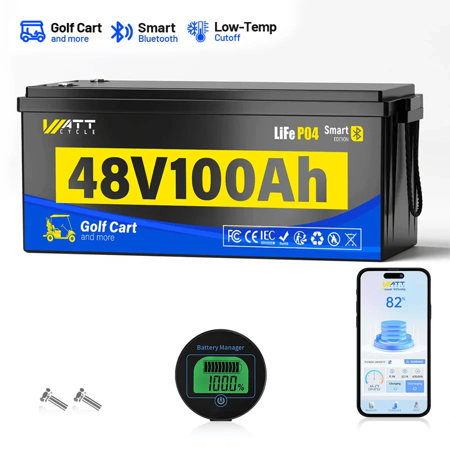 WattCycle AU - 48V 100Ah Golf Cart Battery with Bluetooth