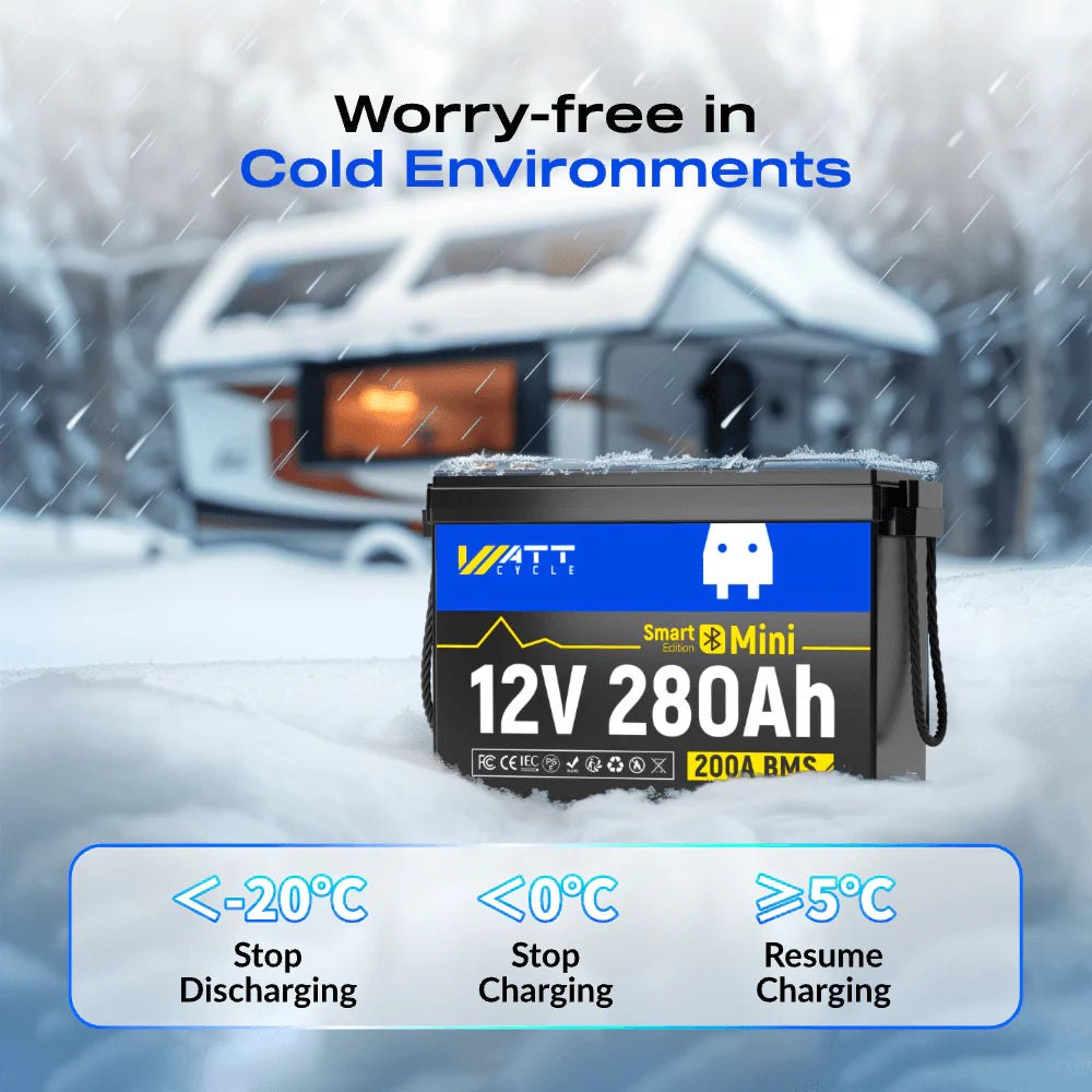 WattCycle NZ - 12V 280Ah Mini LiFePO4 Battery with Bluetooth
