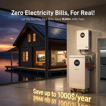 WattCycle 16kWh 48V 314Ah Wall-Mount Bluetooth LiFePO4 – Active Balancing & CAN/RS485 Communication