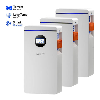 WattCycle 16kWh 48V 314Ah Wall-Mount Bluetooth LiFePO4 – Active Balancing & CAN/RS485 Communication