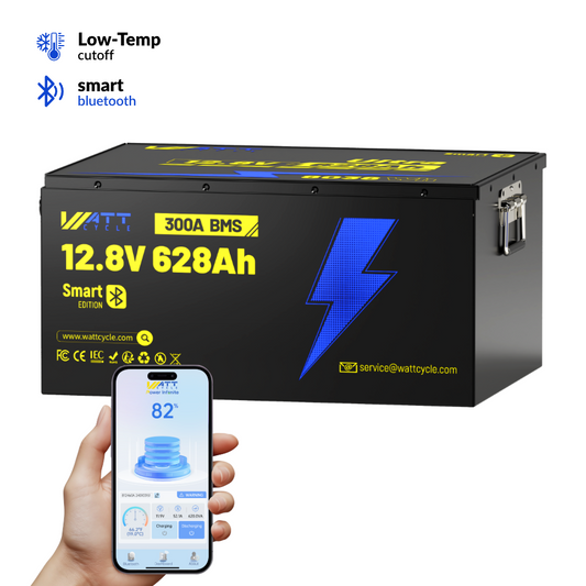 【BOX DAY SALES】WattCycle - 12V 628Ah Ultra LiFePO4 Battery with Bluetooth