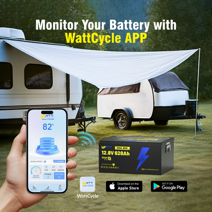 【BOX DAY SALES】WattCycle - 12V 628Ah Ultra LiFePO4 Battery with Bluetooth