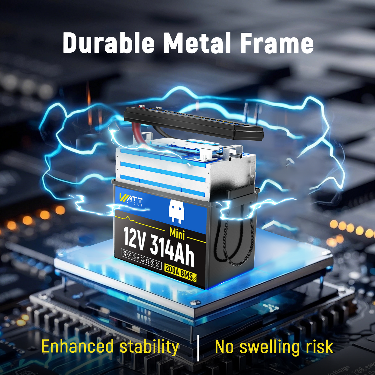 【BOX DAY SALES】WattCycle - 12V 314Ah Mini LiFePO4 Battery