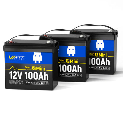 【Pre-Sale】【Easter Sale: 10% OFF】WattCycle NZ - 12V 100Ah Mini Bluetooth LiFePO4 Battery