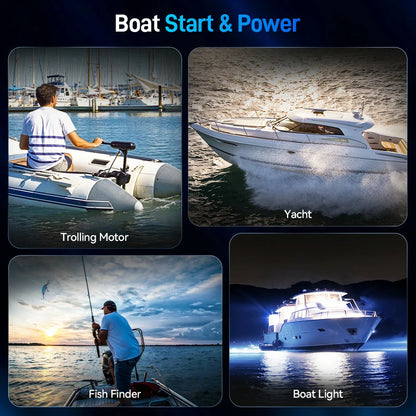 WattCycle AU - 12V 100Ah 1200CCA Marine Cranking Battery with Bluetooth