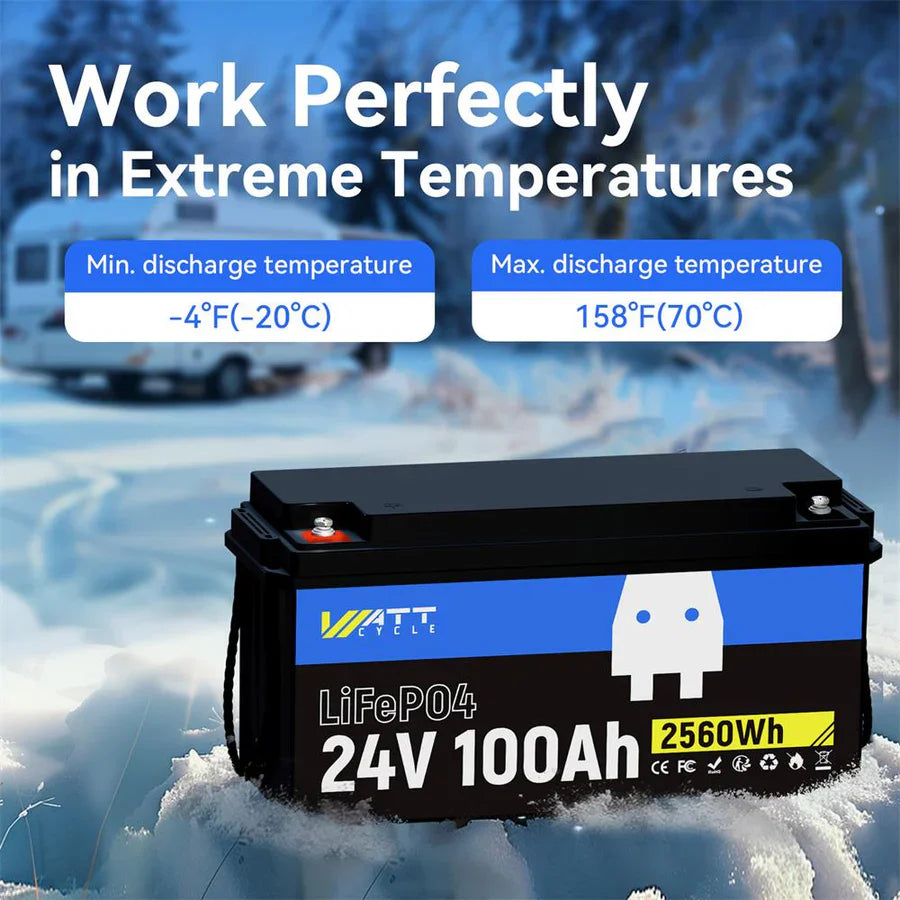 【Easter Sale: 10% OFF】WattCycle NZ - 24V 100Ah LiFePO4 Battery