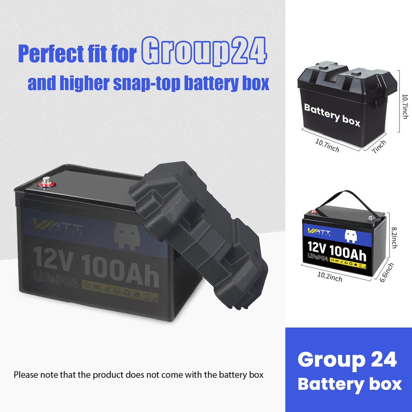 WattCycle NZ - 12V 100Ah Group 24 LiFePO4 Battery